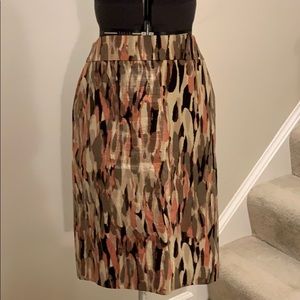 Ann Taylor patterned pencil skirt